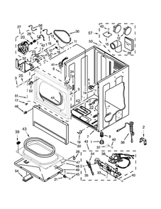 Cabinet Parts Diagram and Parts List for 11077122310  Kenmore Dryer