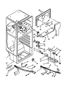 Liner Parts Diagram and Parts List for W8RXCGFXQ03  Whirlpool Refrigerator