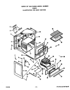 Body Diagram and Parts List for F4007W0  Roper Range