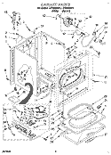 CABINET Diagram and Parts List for LGT6638AW1  Whirlpool Dryer