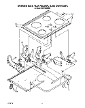 BURNER BOX, GAS VALVES, AND SWITCHES Diagram and Parts List for KGCT305XAL0  KitchenAid Cooktop