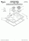 COOKTOP PARTS Diagram and Parts List for RS160LXTQ1  Whirlpool Range