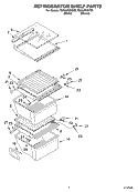 REFRIGERATOR SHELF Diagram and Parts List for TS25AFXKT00  Estate Refrigerator
