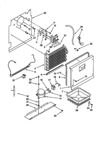 Unit Diagram and Parts List for EV150NXEW2  Whirlpool Freezer