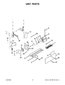 Unit Parts Diagram and Parts List for KUBL204EPA01  Whirlpool Wine and Beverage Cooler