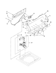 Controls And Water Inlet Parts Diagram and Parts List for 11021352112  Kenmore Washer