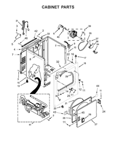 Cabinet Parts Diagram and Parts List for 11077132410  Kenmore Dryer