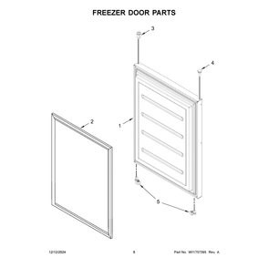 Freezer Door Parts Diagram and Parts List for URBC5024PZ00  Whirlpool Refrigerator