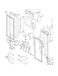 Refrigerator Door Parts Diagram and Parts List for KRFF707ESS00  KitchenAid Refrigerator