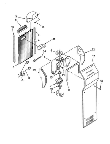 Air Flow Diagram and Parts List for KSRS22QGBT0  KitchenAid Refrigerator
