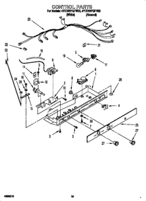 Control Diagram and Parts List for 4YED22PQFW00  Whirlpool Refrigerator