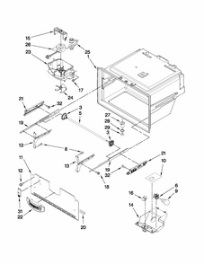 Freezer Liner Parts Diagram and Parts List for 59679542015  Kenmore Refrigerator
