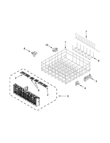 Lower Rack Parts Diagram and Parts List for WDT920SADH1  Whirlpool Dishwasher