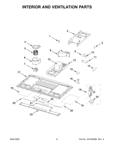 Interior And Ventilation Parts Diagram and Parts List for WML55011HB4  Whirlpool Microwave