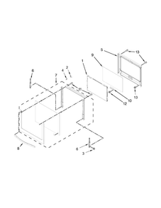 Upper Oven Door Parts Diagram and Parts List for WOD93EC7AB04  Whirlpool Wall Oven