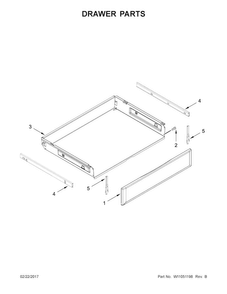 Drawer Parts Diagram and Parts List for KFGG500EBS2  KitchenAid Range