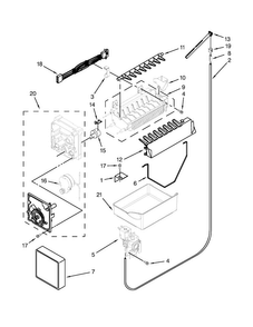 Icemaker Parts Diagram and Parts List for WRB322DMBB00  Whirlpool Refrigerator