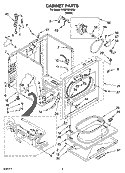 CABINET PARTS Diagram and Parts List for WGD5530SQ0  Whirlpool Dryer