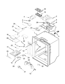 Refrigerator Liner Parts Diagram and Parts List for 7WF736SDAM11  Whirlpool Refrigerator