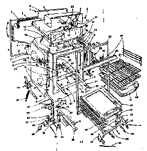 Oven Parts Diagram and Parts List for 1553227290  Kenmore Range
