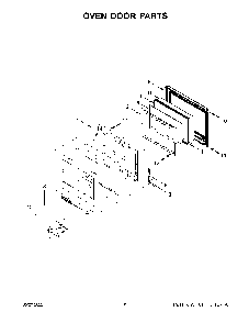Oven Door Parts Diagram and Parts List for KOST107ESS20  KitchenAid Wall Oven