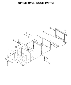 Upper Oven Door Parts Diagram and Parts List for WOD77EC7HV00  Whirlpool Wall Oven