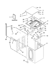 Top And Cabinet Parts Diagram and Parts List for 1102992310  Kenmore Washer