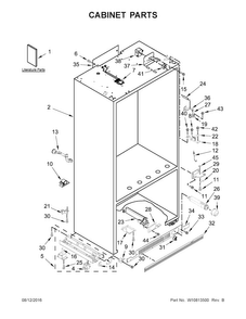 Cabinet Parts Diagram and Parts List for KBFN402ESS01  KitchenAid Refrigerator
