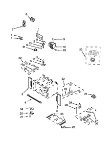Cabinet And Stirrer Parts Diagram and Parts List for WOC54EC7AS02  Whirlpool Microwave