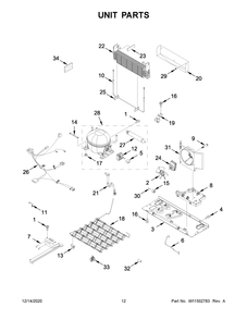 Unit Parts Diagram and Parts List for MFF2258FEZ05  Whirlpool Refrigerator