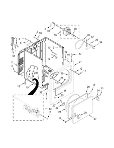 Cabinet Parts Diagram and Parts List for WGD4815EW2  Whirlpool Dryer