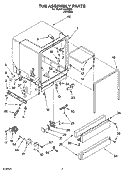 TUB ASSEMBLY PARTS Diagram and Parts List for IJU58663  Inglis Dishwasher