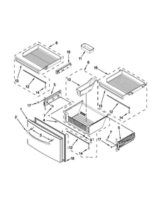 Freezer Door Parts Diagram and Parts List for WRF990SLAM02  Whirlpool Refrigerator