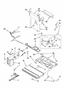 Unit Parts Diagram and Parts List for GB2SHDXPQ12  Whirlpool Refrigerator