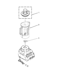 Attachment Parts Diagram and Parts List for 5KSB45BWH1  KitchenAid Blender