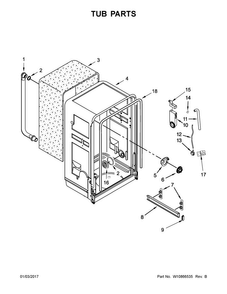 Part Location Diagram of W10717690 Whirlpool GASKET