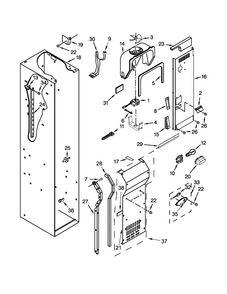 Freezer Liner And Air Flow Parts Diagram and Parts List for KSSC42FTS18  KitchenAid Refrigerator