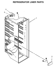 Refrigerator Liner Parts Diagram and Parts List for WRS312SNHM02  Whirlpool Refrigerator