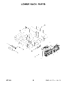 Lower Rack Parts Diagram and Parts List for KDTM405PPS0  KitchenAid Dishwasher
