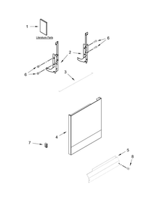 Door And Panel Parts Diagram and Parts List for WDF120PAFT0  Whirlpool Dishwasher