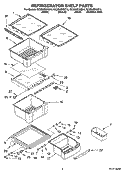 REFRIGERATOR SHELF PARTS Diagram and Parts List for GC3SHEXNS15  Whirlpool Refrigerator