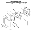 OVEN DOOR PARTS Diagram and Parts List for KEBC277KBL03  KitchenAid Wall Oven