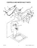 CONTROLS AND WATER INLET PARTS Diagram and Parts List for 7MWTW1602AW2  Whirlpool Washer