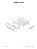 DRAWER PARTS Diagram and Parts List for YKERS206XS3  KitchenAid Range