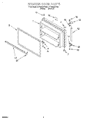 FREEZER DOOR Diagram and Parts List for RT18AKXFN01  Roper Refrigerator