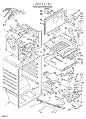 LINER Diagram and Parts List for 6ET19DKXFW00  Whirlpool Refrigerator