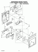 DISPENSER FRONT PARTS Diagram and Parts List for KSSS36QTB03  KitchenAid Refrigerator