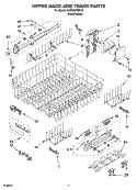 UPPER RACK AND TRACK PARTS Diagram and Parts List for KUDS02FSPA2  KitchenAid Dishwasher