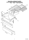 DRAWER & BROILER PARTS Diagram and Parts List for GR563LXSB2  Whirlpool Range
