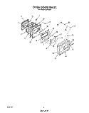 OVEN DOOR , LIT/OPTIONAL Diagram and Parts List for B8758B3  Roper Range